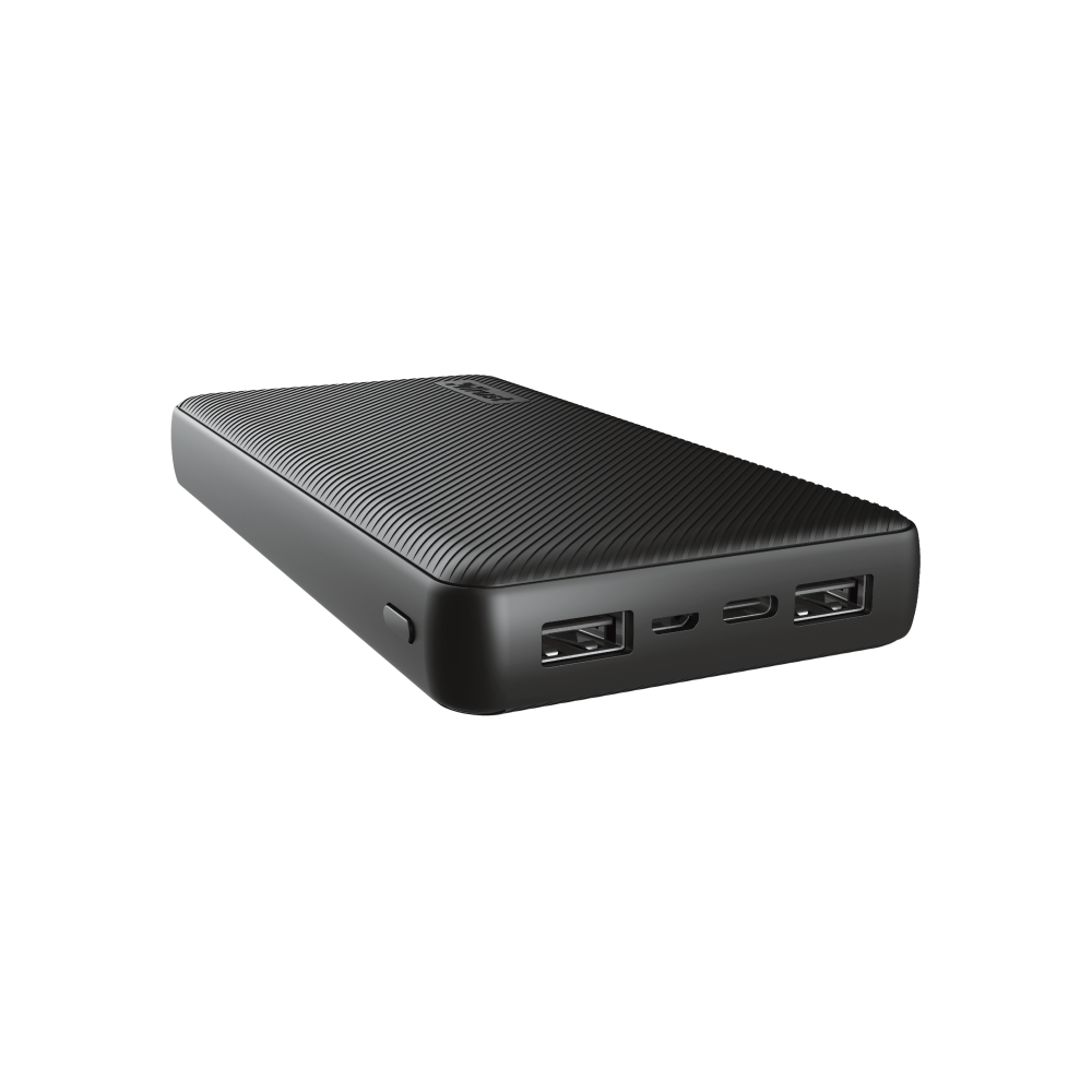 Trust 24676 Primo, 20000mAh, Micro USB, Type-C, USB-A, Power Bank, Black