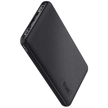 პორტატული დამტენი Trust 24678 Primo, 10000mAh, Micro USB, Type-C, USB-A, Power Bank, Black