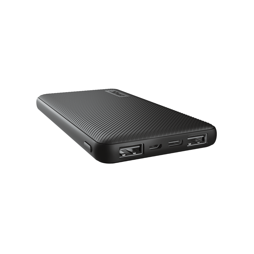 პორტატული დამტენი Trust 24678 Primo, 10000mAh, Micro USB, Type-C, USB-A, Power Bank, Black