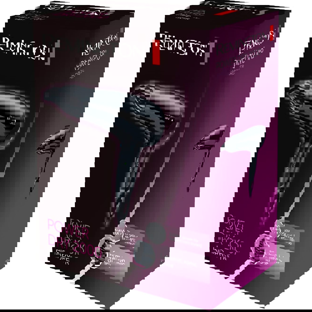 Remington D3010 Hair dryer, 2000W, Hair Dryer, Black