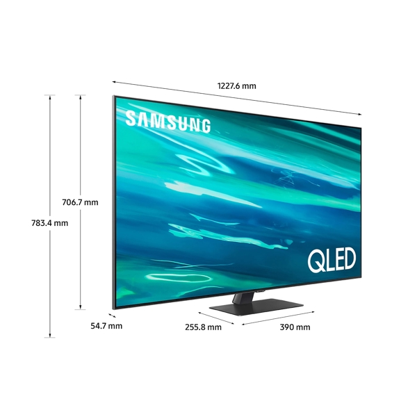 ტელევიზორი Samsung QE55Q80AATXXH, 55", 4K UHD, Smart TV, Android, HDMI, USB, Wifi, Black