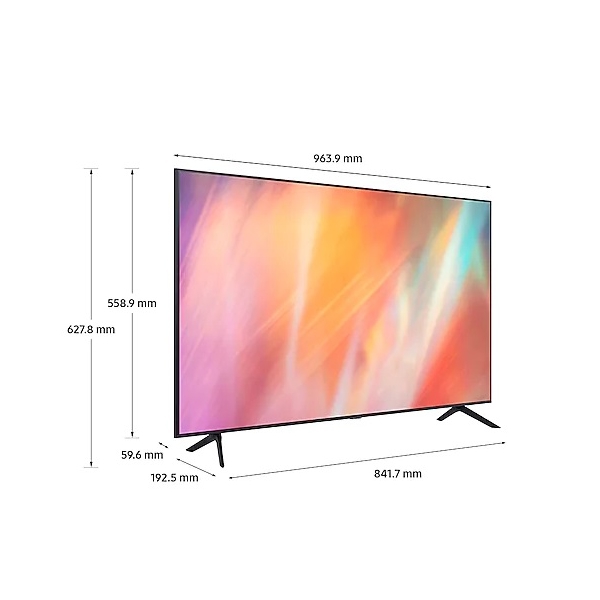 ტელევიზორი Samsung UE43AU7100UXUA, 43", 4K UHD, Smart TV, HDMI, USB, RJ-45, CI, Wifi, BT, Titan Gray