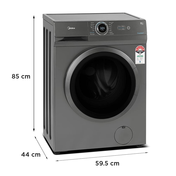 Midea MF100W80B/T, 8Kg, A+++, 1400Rpm, 79Db, Washing Machine, Titanium Silver