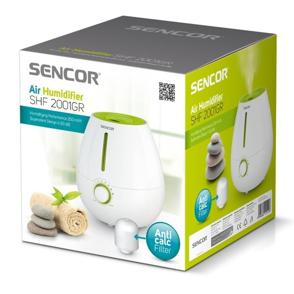 ჰაერის დამატენიანებელი Sencor SHF 2001GR, 30W, 30m², Air Humidifier, White/Green