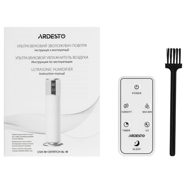 ჰაერის დამატენიანებელი Ardesto USH-M-CNTRTCH-8L-W, 28W, 50m², Air Humidifier, White