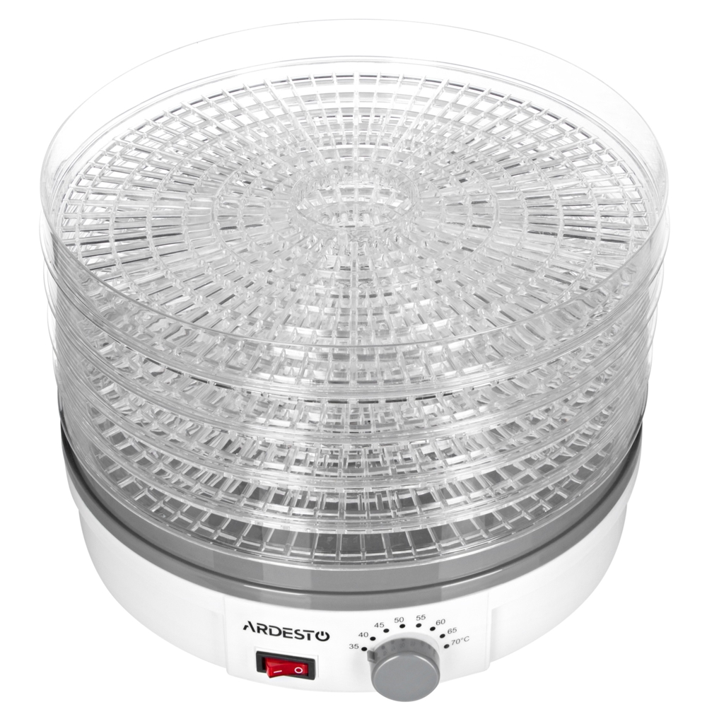 ჩირის აპარატი Ardesto FDB-5321T, 245W, Dried Fruit Machine, White/Grey