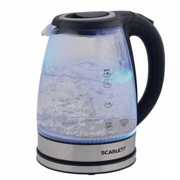 ელექტრო ჩაიდანი Scarlett SC-EK27G88, 1800W, 1.8L, Electric Kettle, Transparent