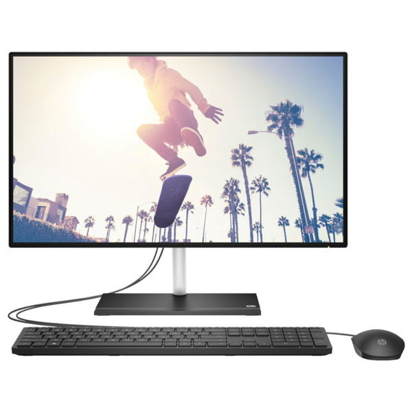 All In One კომპიუტერი HP 6C903EA, 23.8", Ryzen 5-5625U, 8GB, 256GB SSD, Integrated, Black