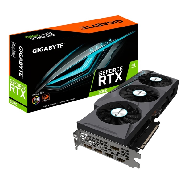 ვიდეო დაფა Gigabyte GeForce RTX3080 Eagle, 12GB, 384bit, HDMI, DP, Black