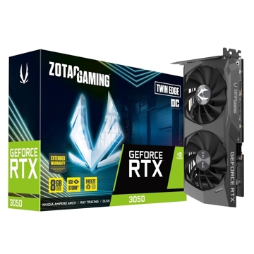 ვიდეო დაფა Zotac Gaming GeForce RTX3050 Twin Edge OC, 8GB, 128bit, HDMI, DP, Black