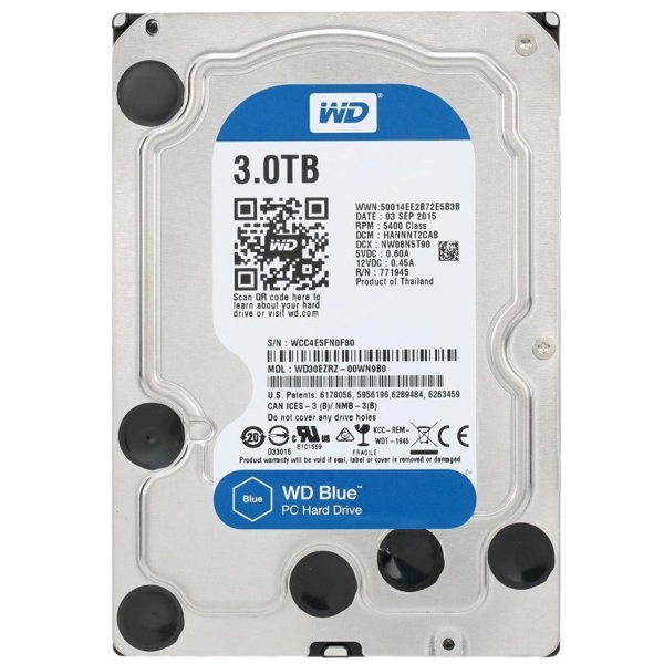 მყარი დისკი Western Digital WD30EZAZ, 3TB, 3.5", Internal Hard Drive