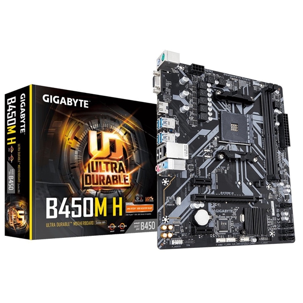 დედა დაფა Gigabyte B450M_H, AM4, DDR4, DIMM, 32GB