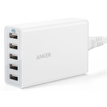 დამტენი Anker A2629H21, 40W, 5 x USB, White