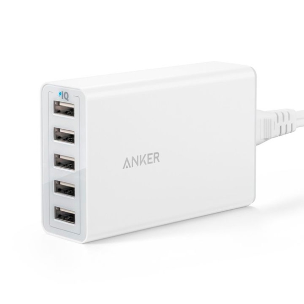 დამტენი Anker A2629H21, 40W, 5 x USB, White