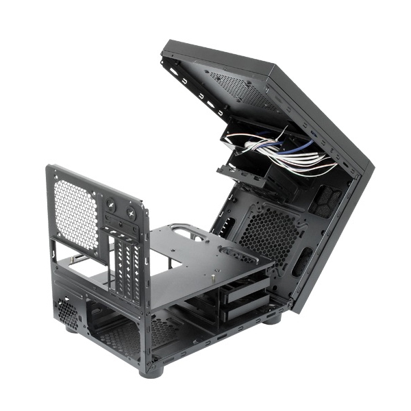 ქეისი Chieftec CI-01B-OP, Computer Case, Micro-ATX, USB 2.0, 2xUSB 3.0, Black