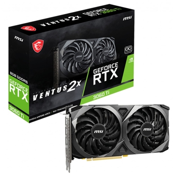 ვიდეო დაფა MSI GeForce RTX3060 Ti Ventus 2X OC V1 LHR, 8GB, 256bit, HDMI, DP, Black