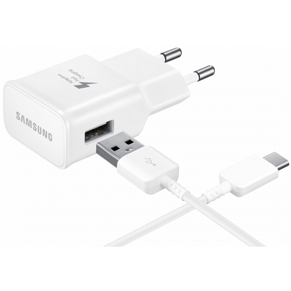 დამტენი Samsung EP-TA20EWECGRU, USB Type-C, White