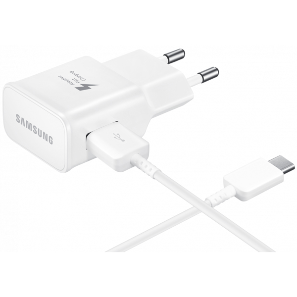 დამტენი Samsung EP-TA20EWECGRU, USB Type-C, White