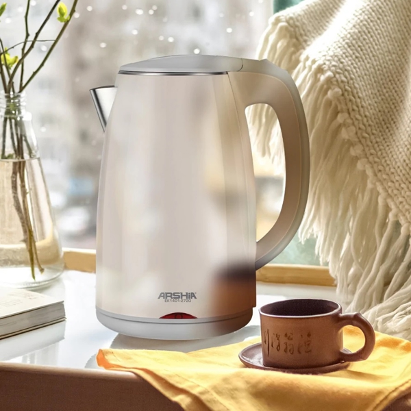 ელექტრო ჩაიდანი Arshia EK1401-2720, 1800W, 1.7L, Electric Kettle, Cream