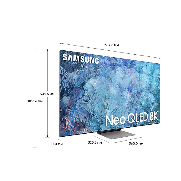 ტელევიზორი Samsung QE75QN900AUXRU, 75", 8K Ultra, Smart TV, HDMI, USB, RJ-45, RF, CI, BT, Wifi, Black