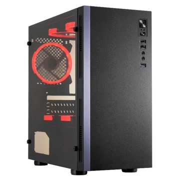 Golden Tiger RAPTOR-F-35, Computer Case, MIDITOWER + 600W, mATX, Mini ITX, 1xUSB 3.0, 2xUSB 2.0, Black