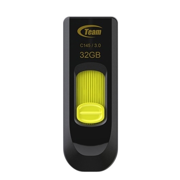 USB ფლეშ მეხსიერება Team C145, 32GB, USB 3.0, Yellow