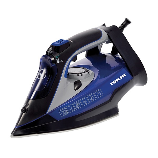 ორთქლის უთო Nikai NSI808CS, 2200W, 320ML, Steam Iron, Black/Blue