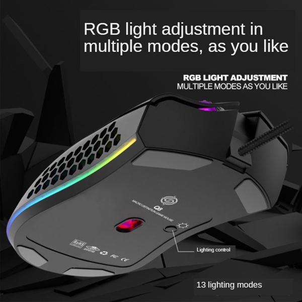 მაუსი Q8 E-Sport q8gmi, Wired, USB, Gaming Mouse, Black