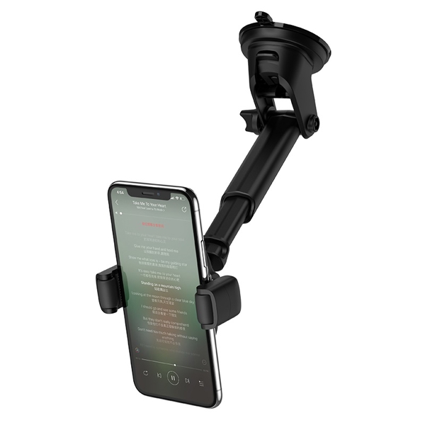 მობილურის დამჭერი Hoco S12, Smartphone Car Holder, Wireles Charger, Black