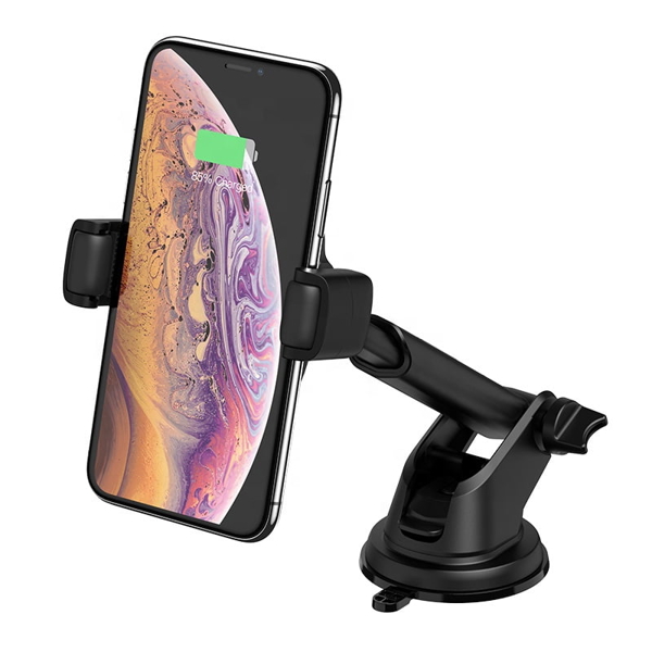 მობილურის დამჭერი Hoco S12, Smartphone Car Holder, Wireles Charger, Black