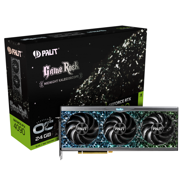 ვიდეო დაფა Palit NED4090S19SB-1020G, Gaming GeForce RTX4090 GameRock OC, 24GB, 384bit, HDMI, DP, Black