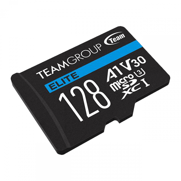 მეხსიერების ბარათი Team Group 128GB uSDXC, UHS-I U3 V30 A1, R90/W45MB/s, Black