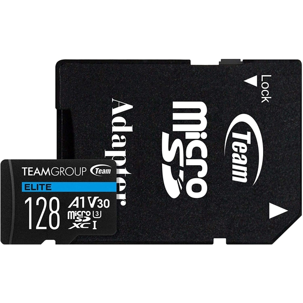 მეხსიერების ბარათი Team Group 128GB uSDXC, UHS-I U3 V30 A1, R90/W45MB/s, Black