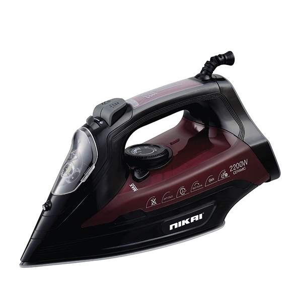 ორთქლის უთო Nikai NSI707TS, 2200W, 360ML, Steam Iron, Black/Red