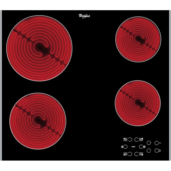 ჩასაშენებელი ქურის ზედაპირი  Whirlpool Hob AKT 8090/NE 4 Cooking Zone, Glass, Black