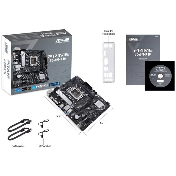 დედა დაფა ASUS PRIME_B660M-K_D4, LGA1700, DDR4, 128GB