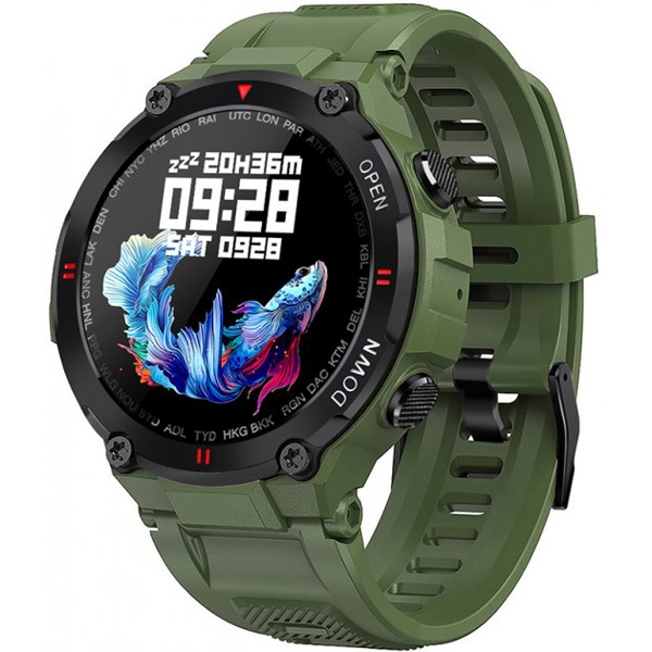 სმარტ საათი Gelius GP-SW008 Pro, 1.3", IPX7 Waterproof, Smart Watch, Navy Green