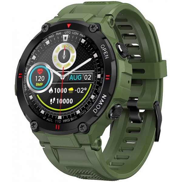 სმარტ საათი Gelius GP-SW008 Pro, 1.3", IPX7 Waterproof, Smart Watch, Navy Green