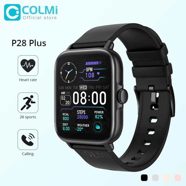 სმარტ საათი Colmi P28, 1.69", IP67 Waterproof, Bluetooth, Smart Watch, Black