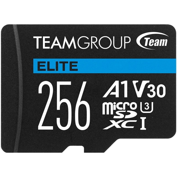 Team Group 256GB uSDXC, UHS-I U3 V30 A1, R90/W45MB/s, Black