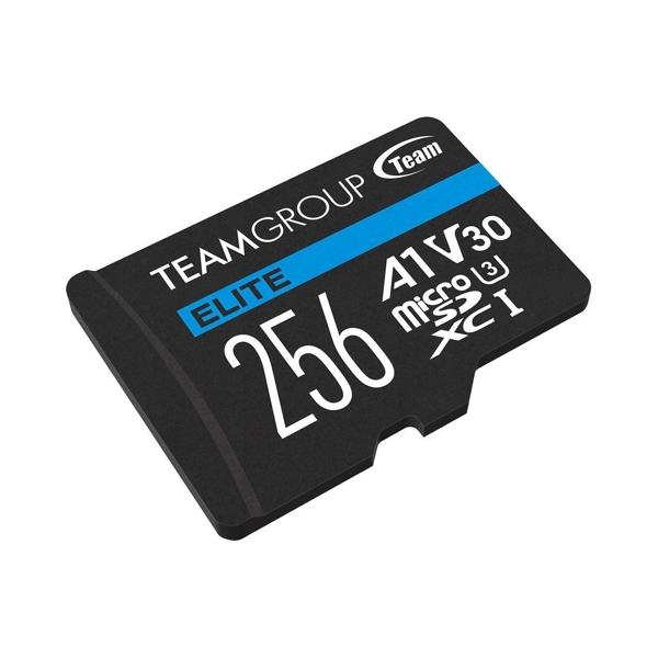 მეხსიერების ბარათი Team Group 256GB uSDXC, UHS-I U3 V30 A1, R90/W45MB/s, Black