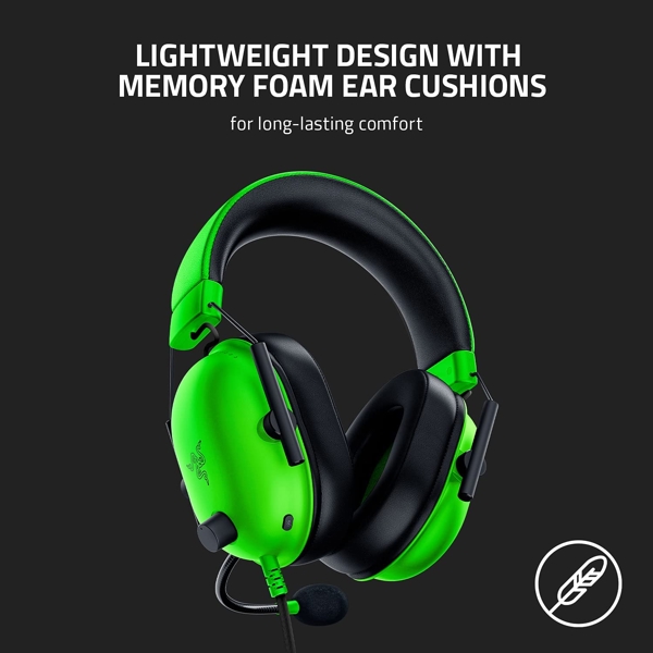 Razer RZ04-03240600-R3M1 Blackshark V2 X, Gaming Headset, Wired, 3.5mm, Black/Green