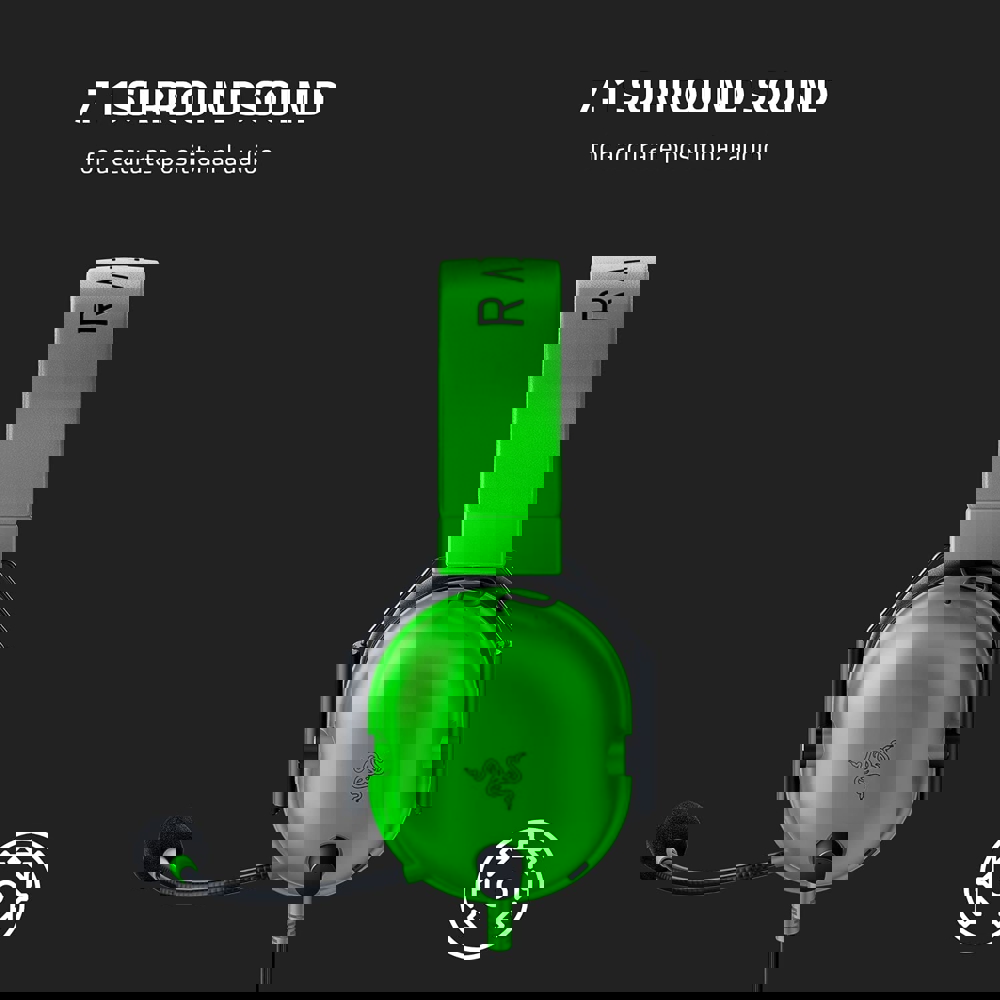 ყურსასმენი Razer RZ04-03240600-R3M1 Blackshark V2 X, Gaming Headset, Wired, 3.5mm, Black/Green