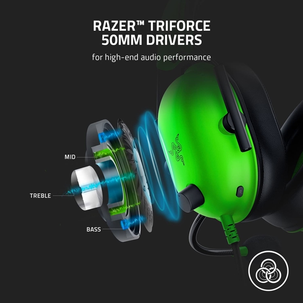 ყურსასმენი Razer RZ04-03240600-R3M1 Blackshark V2 X, Gaming Headset, Wired, 3.5mm, Black/Green