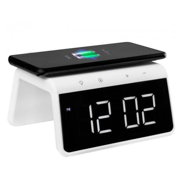 სმარტ საათი Gelius GP-SDC01 Pro, Smart Clock, Wireless Charger, White