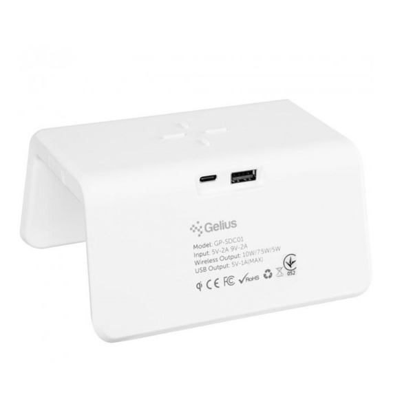 სმარტ საათი Gelius GP-SDC01 Pro, Smart Clock, Wireless Charger, White