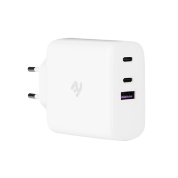 მობილურის დამტენი 2Е 2E-WC3USB65W-W Wall Charger  GaN 65W, 3xUSB, White