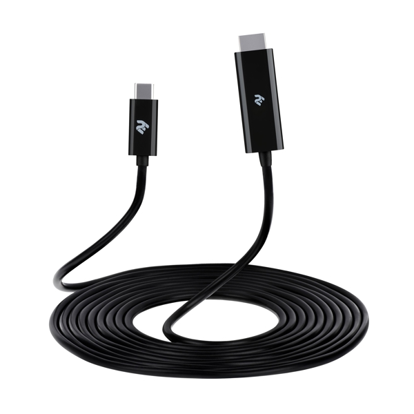 ვიდეო კაბელი 2E 2E-W17062Е Type-C to HDMI, 1.8m, Black