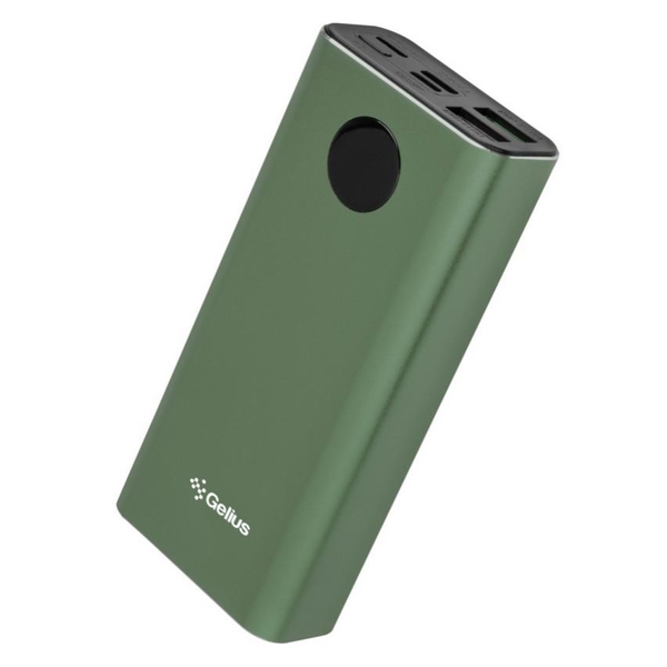პორტატული დამტენი Gelius GP-PB10-211G, 9600mAh, Micro USB, Type-c, USB-A, Lightning, Power Bank, Green