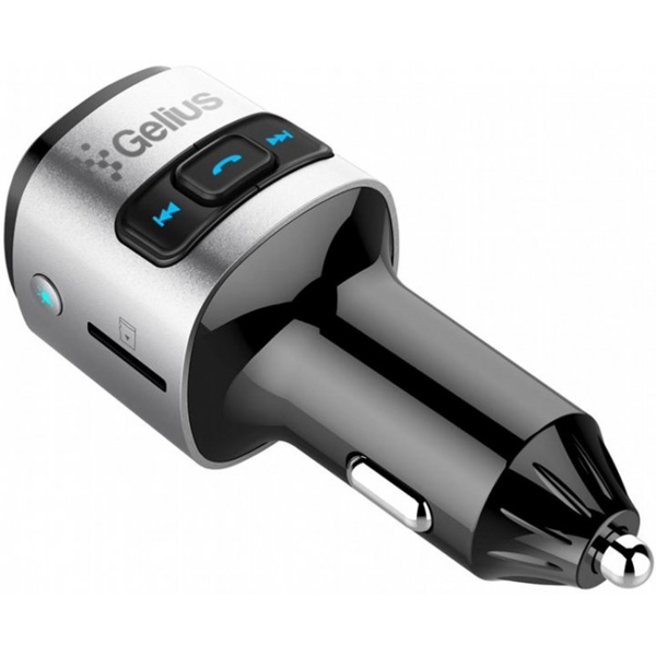 მანქანის დამტენი Gelius GP-FMT040, USB, Bluetooth, Black/Silver